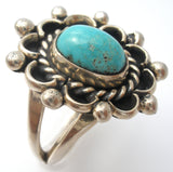 Turquoise Ring Size 5.5 Sterling Silver Vintage - The Jewelry Lady's Store