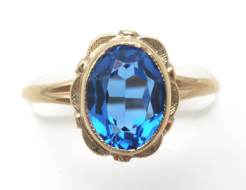 10K Gold Sapphire Ring Size 6.25 Vintage