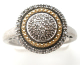 Alward Vahan Sterling Silver & 14K Gold Diamond Pave Ring - The Jewelry Lady's Store