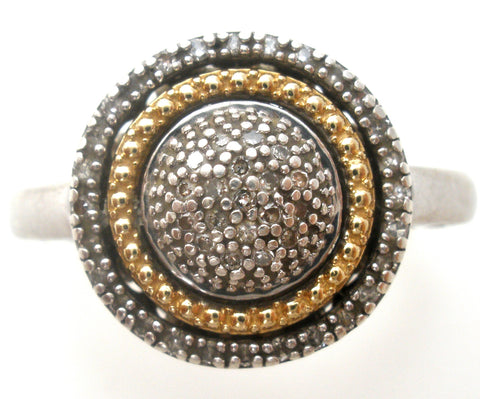 Alward Vahan Sterling Silver & 14K Gold Diamond Pave Ring