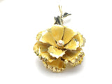 Coro Yellow Enamel Flower Brooch Pin Vintage - The Jewelry Lady's Store