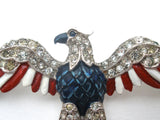 Crown Trifari Enamel Eagle Brooch Pin Vintage - The Jewelry Lady's Store