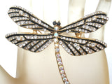 Enamel Dragonfly Brooch Pin With Rhinestones - The Jewelry Lady's Store