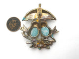 LoveBirds With Umbrella Vintage Brooch Fred Gray - The Jewelry Lady's Store