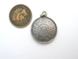 Mayan Calendar Pendant Sterling Silver Vintage - The Jewelry Lady's Store