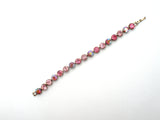 Pink AB Rhinestone Bracelet 7.5" Vintage - The Jewelry Lady's Store