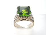 Sterling Silver Green Peridot Ring Size 9 - The Jewelry Lady's Store