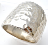 Sterling Silver Hammered Band Ring Vintage - The Jewelry Lady's Store