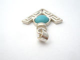 Sterling Silver Turquoise Pendant Slide Vintage - The Jewelry Lady's Store