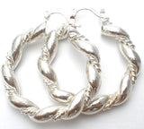 Sterling Silver Twisted Hoop Earrings - The Jewelry Lady's Store