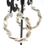 Sterling Silver Twisted Hoop Earrings - The Jewelry Lady's Store