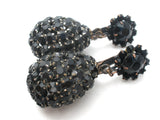 Vintage Black Rhinestone Dangle Earrings - The Jewelry Lady's Store