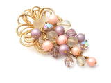 Vintage Brooch Pin With Cascading Beads - The Jewelry Lady's Store
