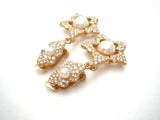 Vintage Rhinestone & Pearl Star Earrings - The Jewelry Lady's Store