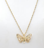 10K Yellow Gold Butterfly Necklace 18" - The Jewelry Lady's Store