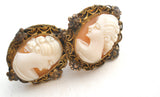 12K Gold Filled Cameo Earrings Vintage - The Jewelry Lady's Store