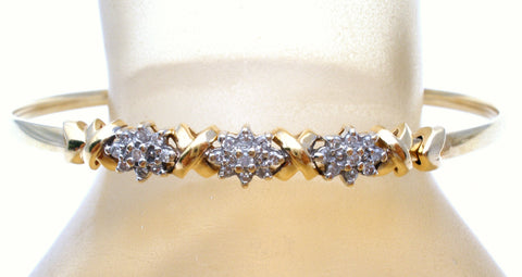 14K Gold Bangle Bracelet with Diamonds