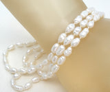 14K Gold Freshwater Pearl Bracelet Triple Strand - The Jewelry Lady's Store
