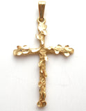 14K Yellow Gold Nugget Cross Pendant - The Jewelry Lady's Store