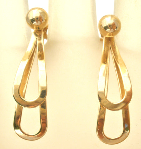 14K Yellow Gold Post Earrings with Jackets