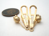 14K Yellow Gold Post Earrings with Jackets - The Jewelry Lady's Store