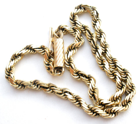 14K Yellow Gold Rope Bracelet 7.5"