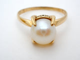 14K Gold Akoya Pearl Ring Size 7.5 - The Jewelry Lady's Store