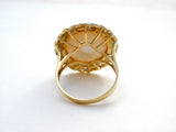 14K Yellow Gold Mabe Pearl & Diamond Ring Vintage - The Jewelry Lady's Store