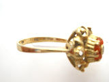 18K Yellow Gold Tulip Ring Size 6 Vintage - The Jewelry Lady's Store