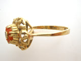 18K Yellow Gold Tulip Ring Size 6 Vintage - The Jewelry Lady's Store