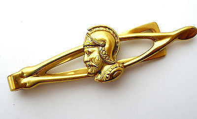 Men's Vintage Roman Soldier Tie Clip Clasp Gold Tone - The Jewelry Lady's Store