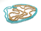 2 Blue & Gold Crystal Bead Necklaces - The Jewelry Lady's Store