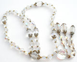 AB Crystal Bead Tassel Necklace Vintage - The Jewelry Lady's Store