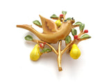ART Partridge Bird In Pear Tree Brooch Pin Vintage - The Jewelry Lady's Store