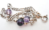 Amethyst Bead Figaro Bracelet Sterling Silver - The Jewelry Lady's Store