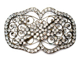 Antique Paste Clear Rhinestone Gilt Buckle - The Jewelry Lady's Store