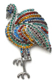 Art Deco Glass Rhinestone Flamingo Brooch Pin - The Jewelry Lady's Store