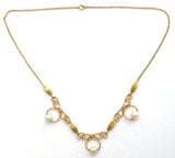 Art Nouveau 12K Gold Filled Pearl Necklace - The Jewelry Lady's Store