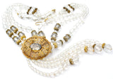 Art Deco Clear Crystal Bead Necklace - The Jewelry Lady's Store
