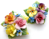 Artone Bone China Painted Flower Brooches Vintage - The Jewelry Lady's Store