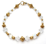 Aurora Borealis Bead Bracelet 12K GF Vintage - The Jewelry Lady's Store