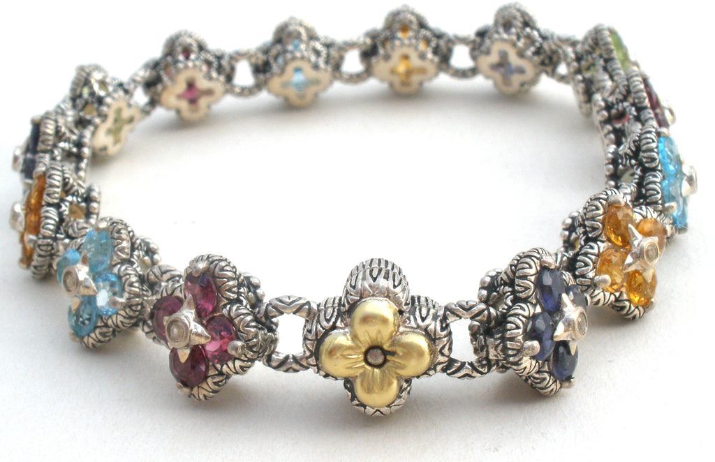 Barbara Bixby Multi Gemstone Flower Bracelet 925 18K – The Jewelry
