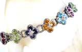 Barbara Bixby Multi Gemstone Flower Bracelet 925 18K - The Jewelry Lady's Store