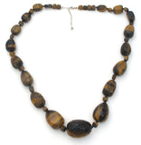 Barse Tiger's Eye Necklace Sterling Silver 30" - The Jewelry Lady's Store