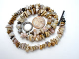 Beige Agate Nugget Gemstone Bead Necklace 16.5" - The Jewelry Lady's Store