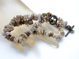 Beige Agate Nugget Gemstone Bead Necklace 16.5" - The Jewelry Lady's Store