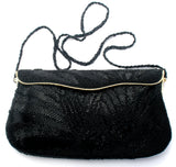 Black Fully Glass Beaded Hand Bag Clutch Purse - The Jewelry Lady's Store