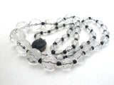 Black & Clear Bead Necklace 18" Vintage - The Jewelry Lady's Store
