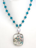 Blue Bead Necklace with Asian Pendant - The Jewelry Lady's Store