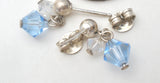 Blue Crystal Bead Dangle Earrings Sterling Silver - The Jewelry Lady's Store